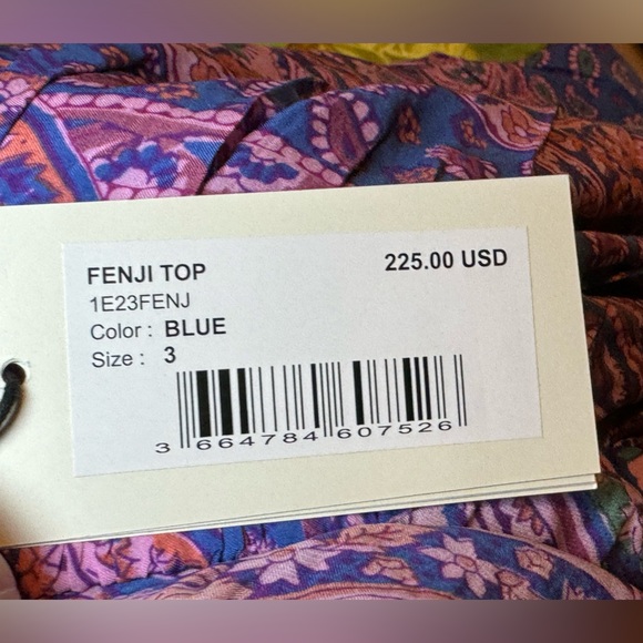 NWT ba&sh Fenji Off the‎ Shoulder Top in Blue Size Large - Picture 3 of 9